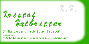 kristof halbritter business card